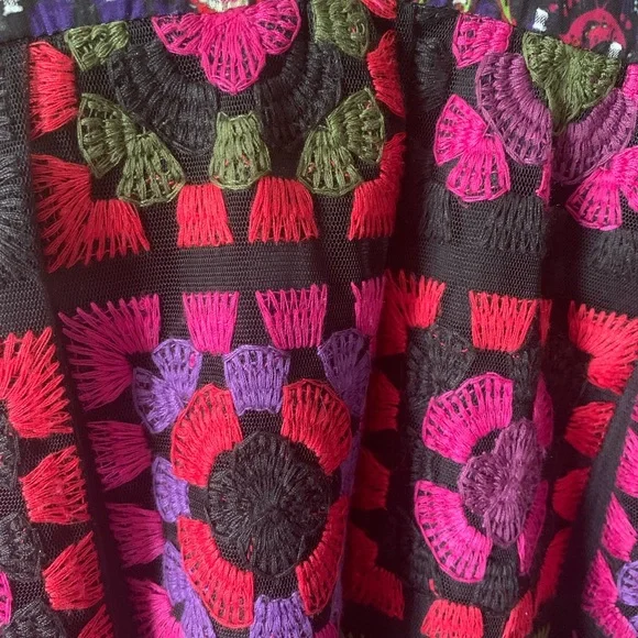 Anna Sui Floral Patchwork Mini Dress - Green and Pink - Picture 4 of 13